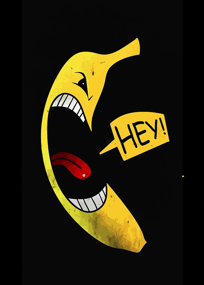 Angry Banana Saying Hey