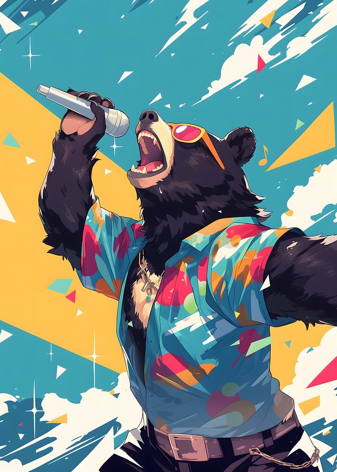 Black Bear Pop Icon Singing