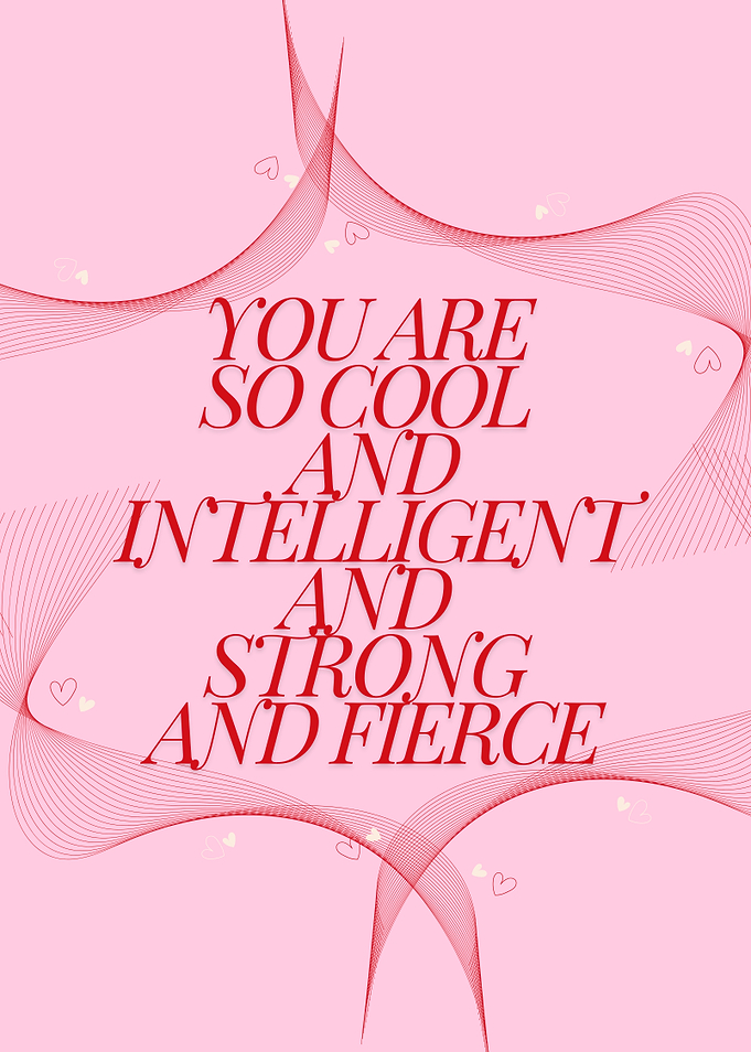 You Are So Cool & Fierce Quote, Girl Boss, Red Pink Quote