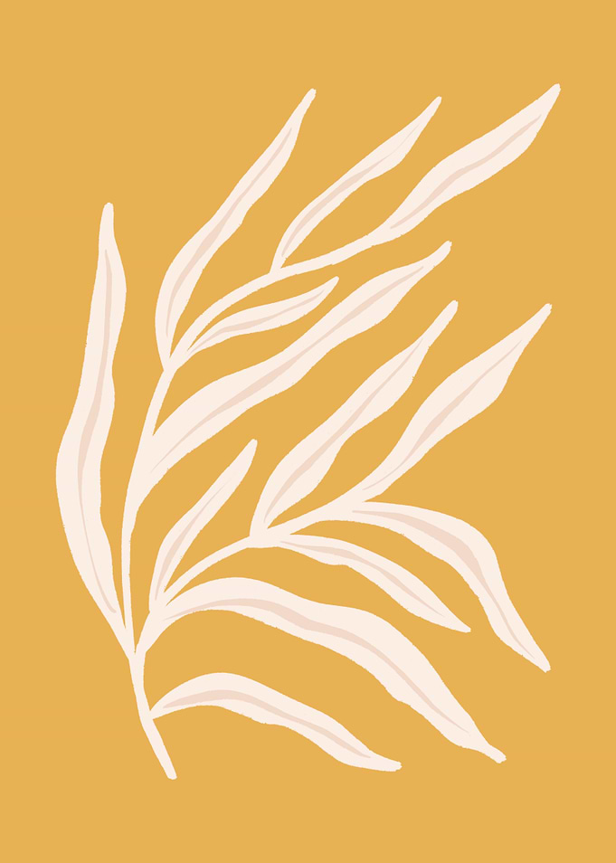 Minimal Botanical Print in Earth Tones