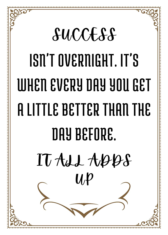 Success Takes Time - Motivational Quote Wall Art