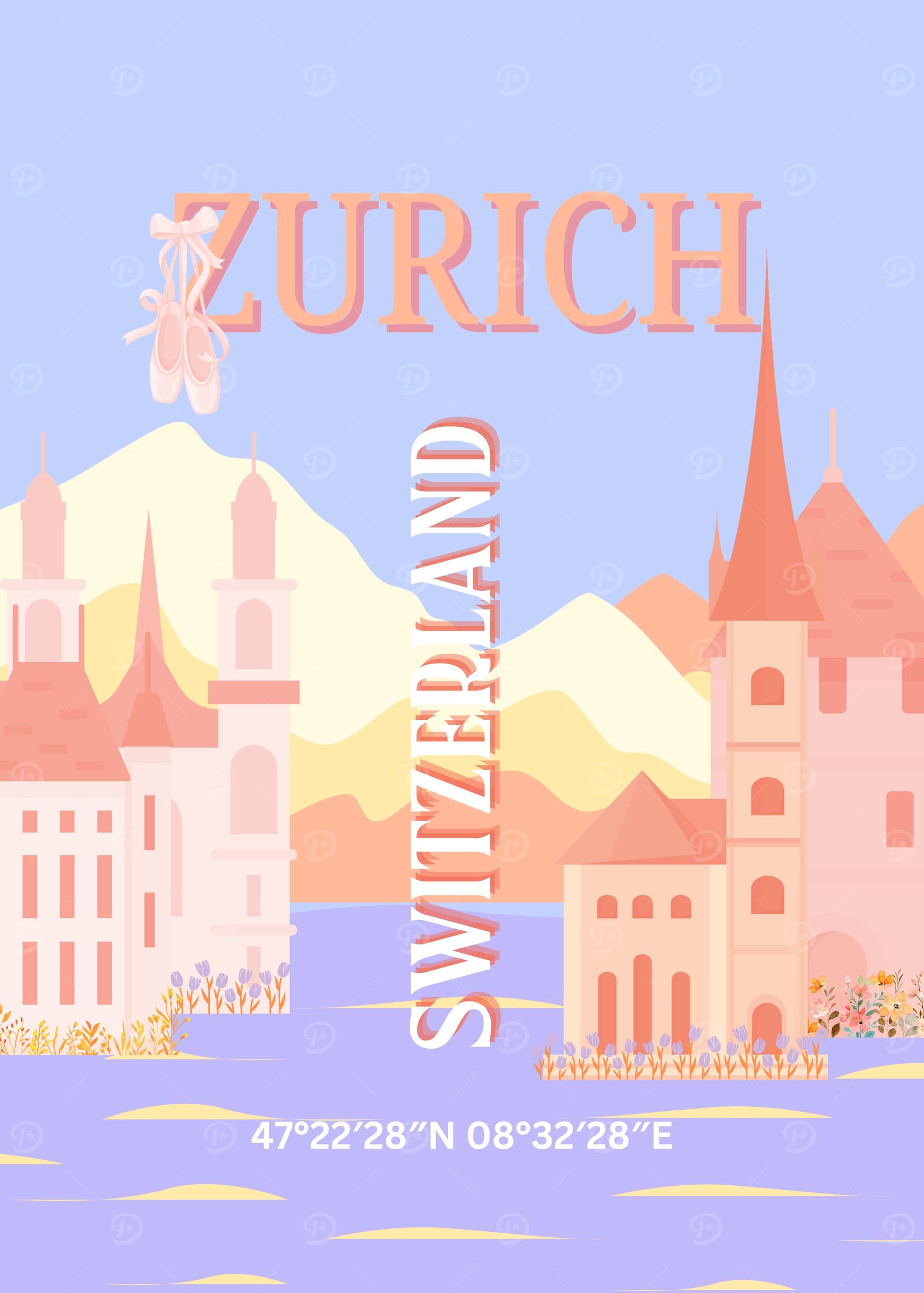 Zurich, Switzerland Travel Poster