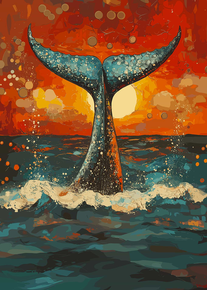 Whale Tail at Sunset