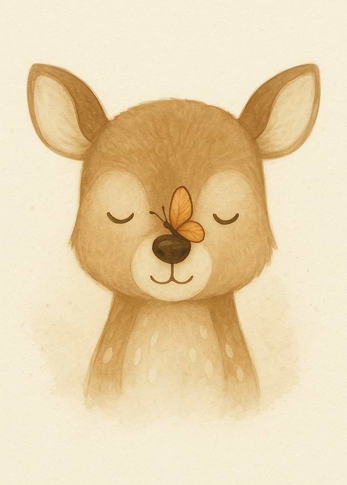 Cute Deer with Butterfly