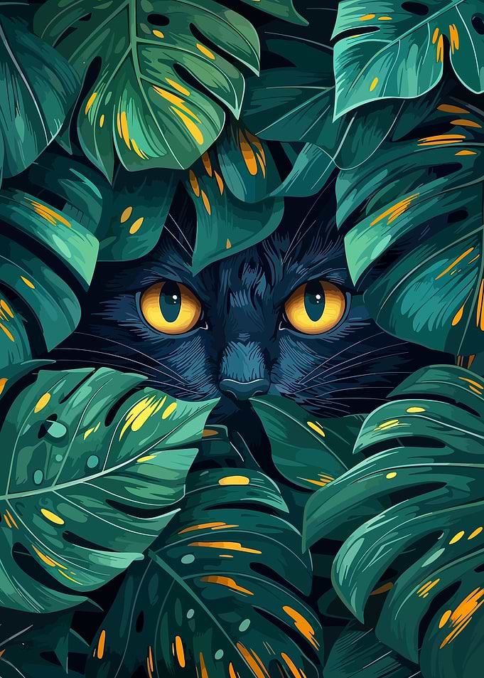 Black Cat in Jungle