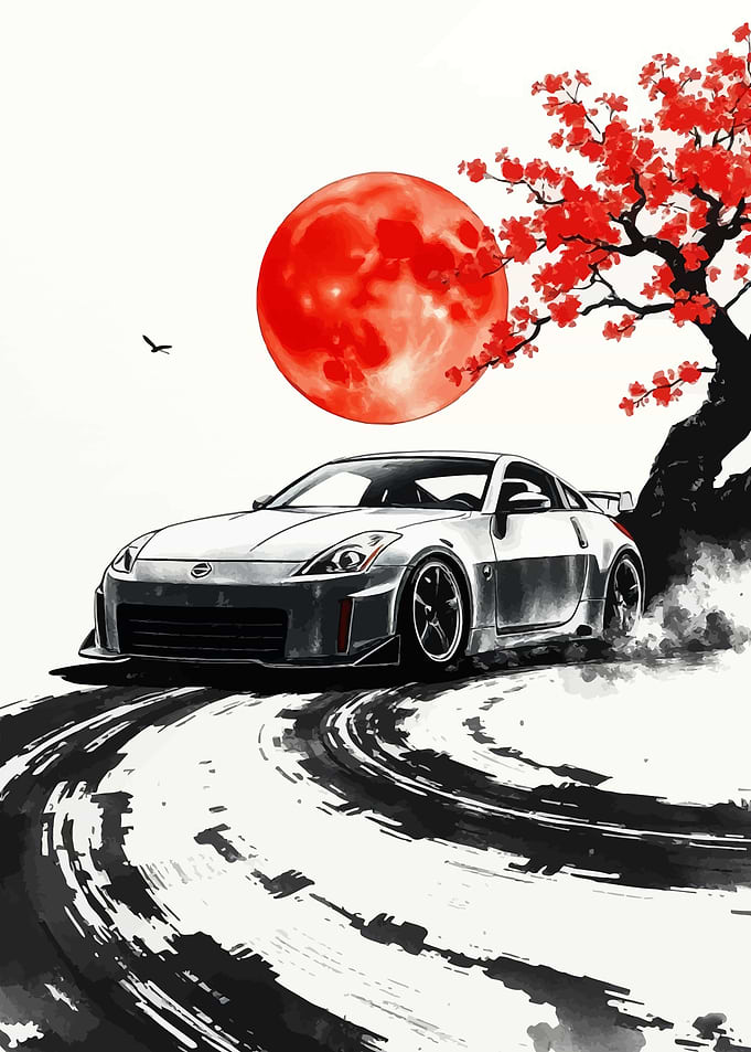 Nissan 350Z Drifting Japanese Art