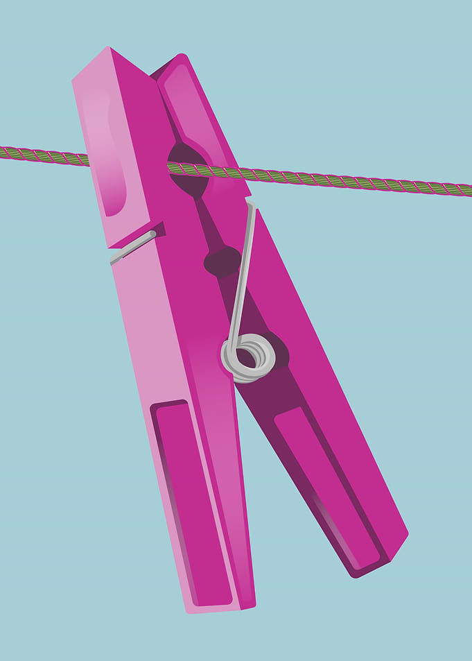 Pink Clothespin on a Line