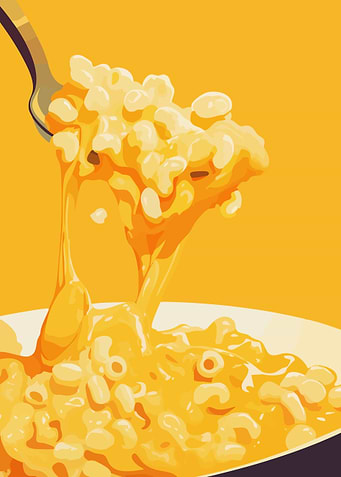 Macaroni and Cheese Minimalist Kitch Art