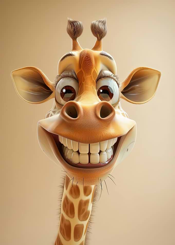 Smiling Giraffe Cartoon