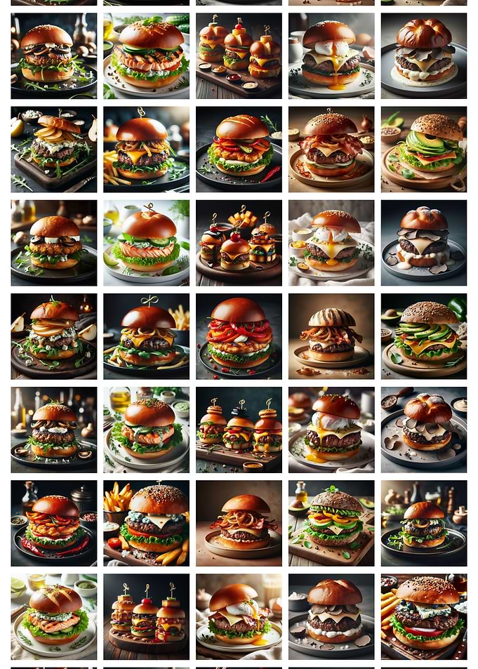 Gourmet Burger Collage
