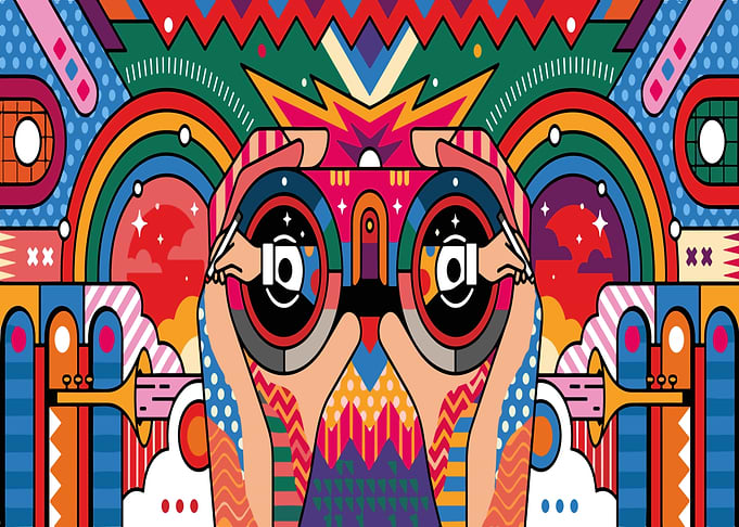 Abstract Art with Binoculars