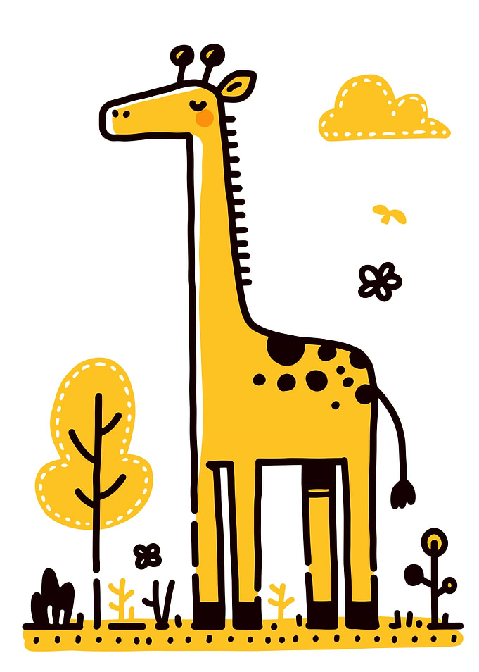 Cute Cartoon Giraffe