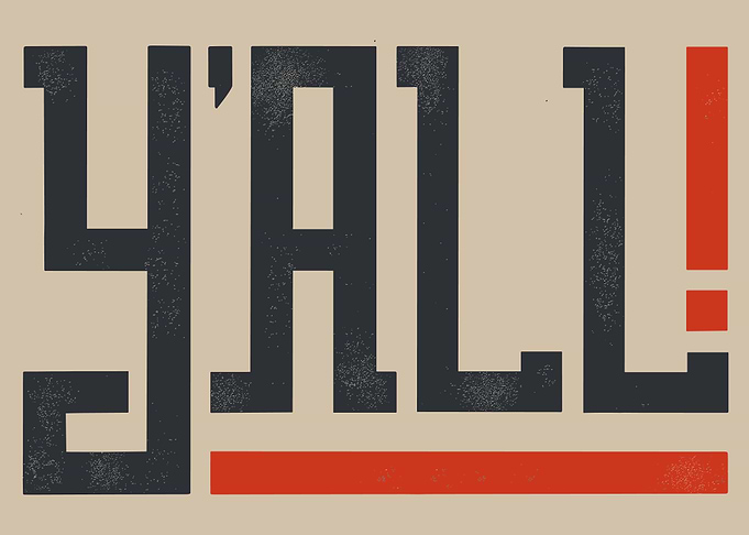 Y'all Text Art Print