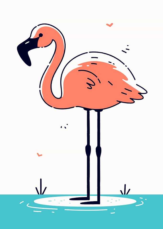 Pink Flamingo Illustration