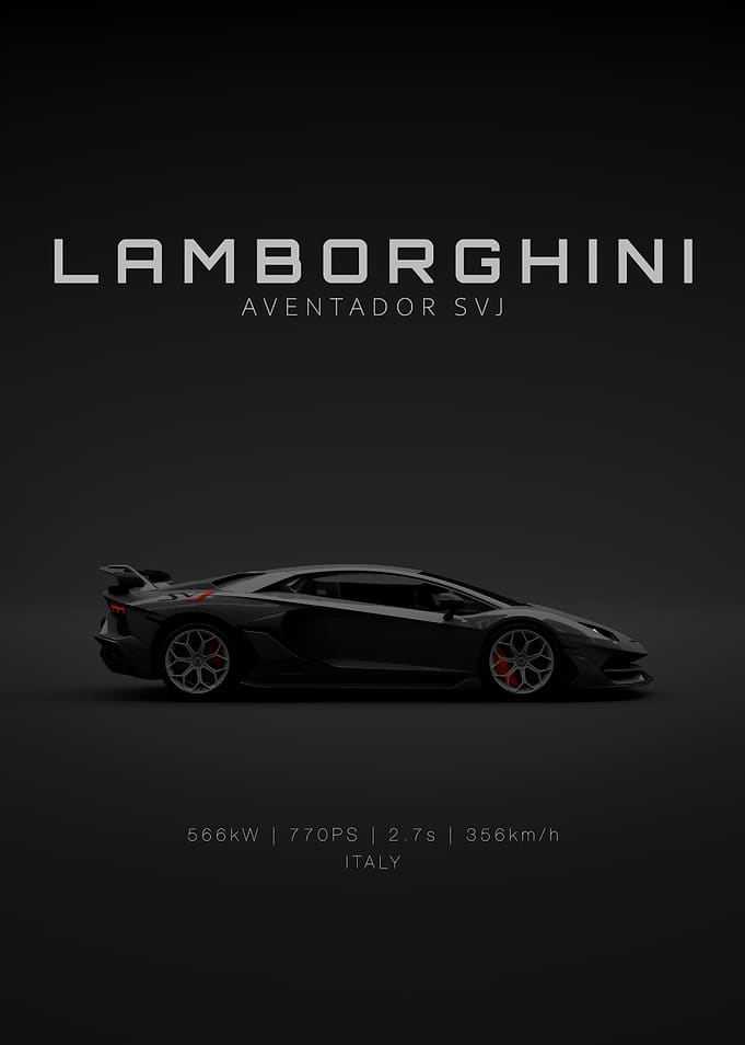Lamborghini Aventador SVJ - black Specs