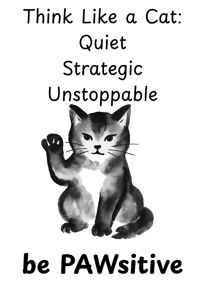 Think Like a Cat: Quiet. Strategic. Unstoppable - Cat Motivation