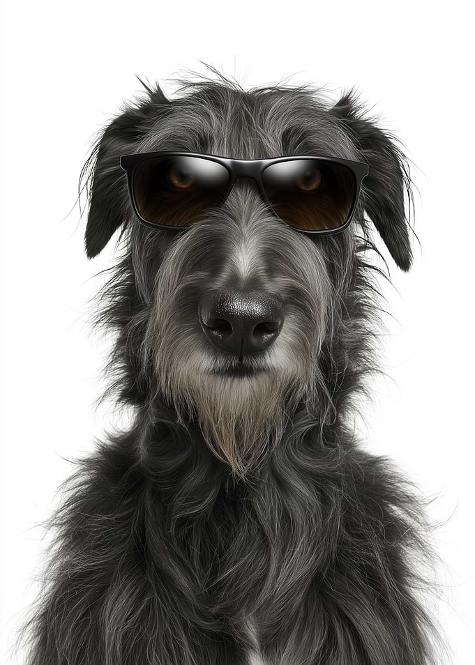 Cool Irish Wolfhound Dog in Sunglasses