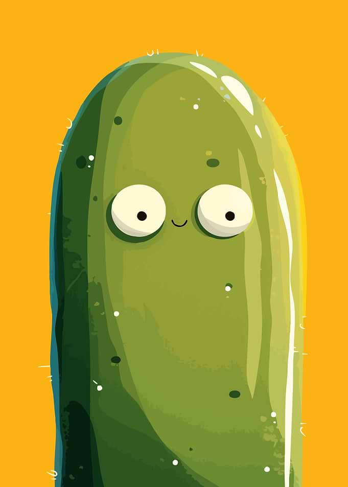 Funny Creepy Cucumber Minimalist Art Illustration