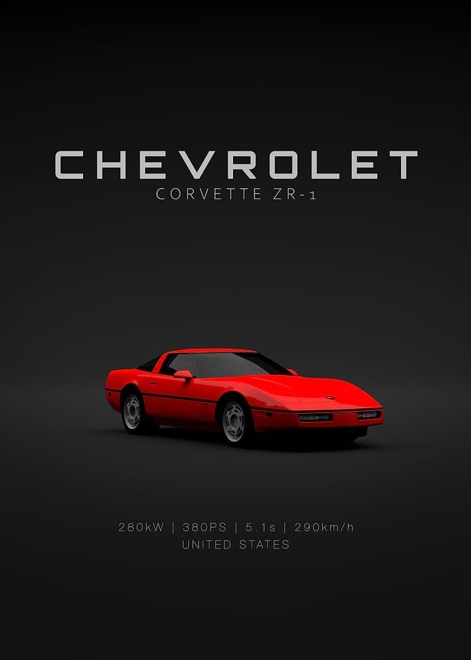 Front Chevrolet Corvette C4 ZR-1 Red Specs