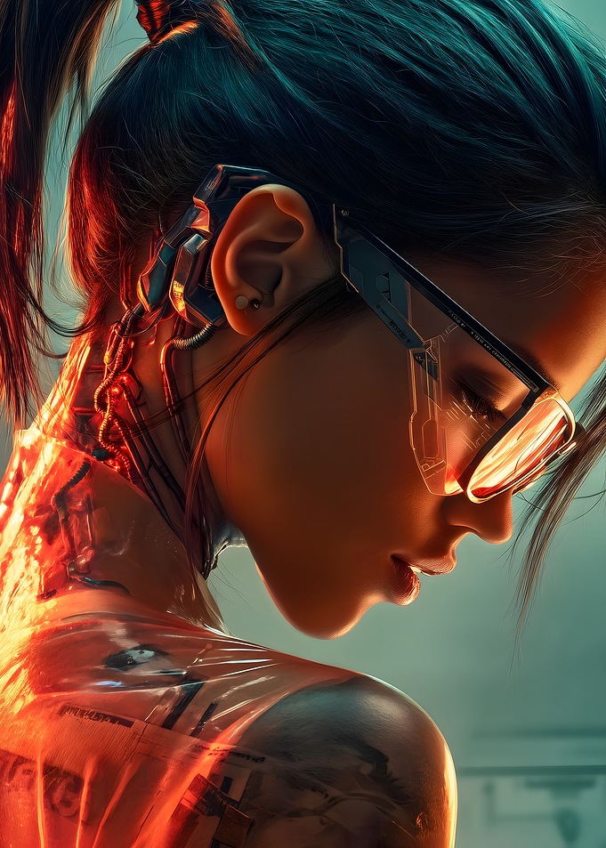 Cyberpunk Woman with Implants