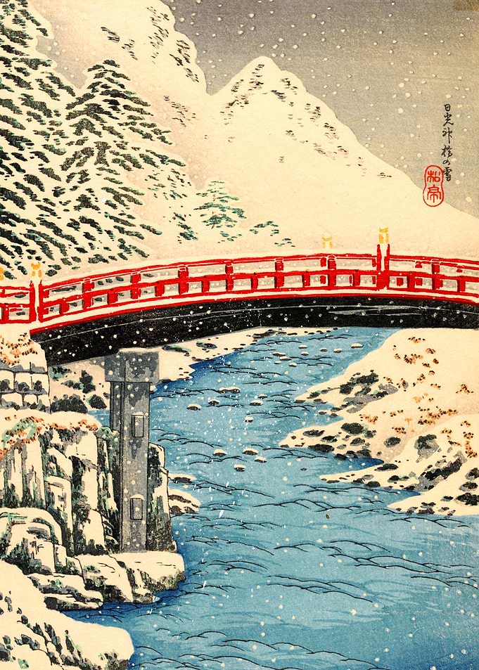 Snowy Bridge Landscape