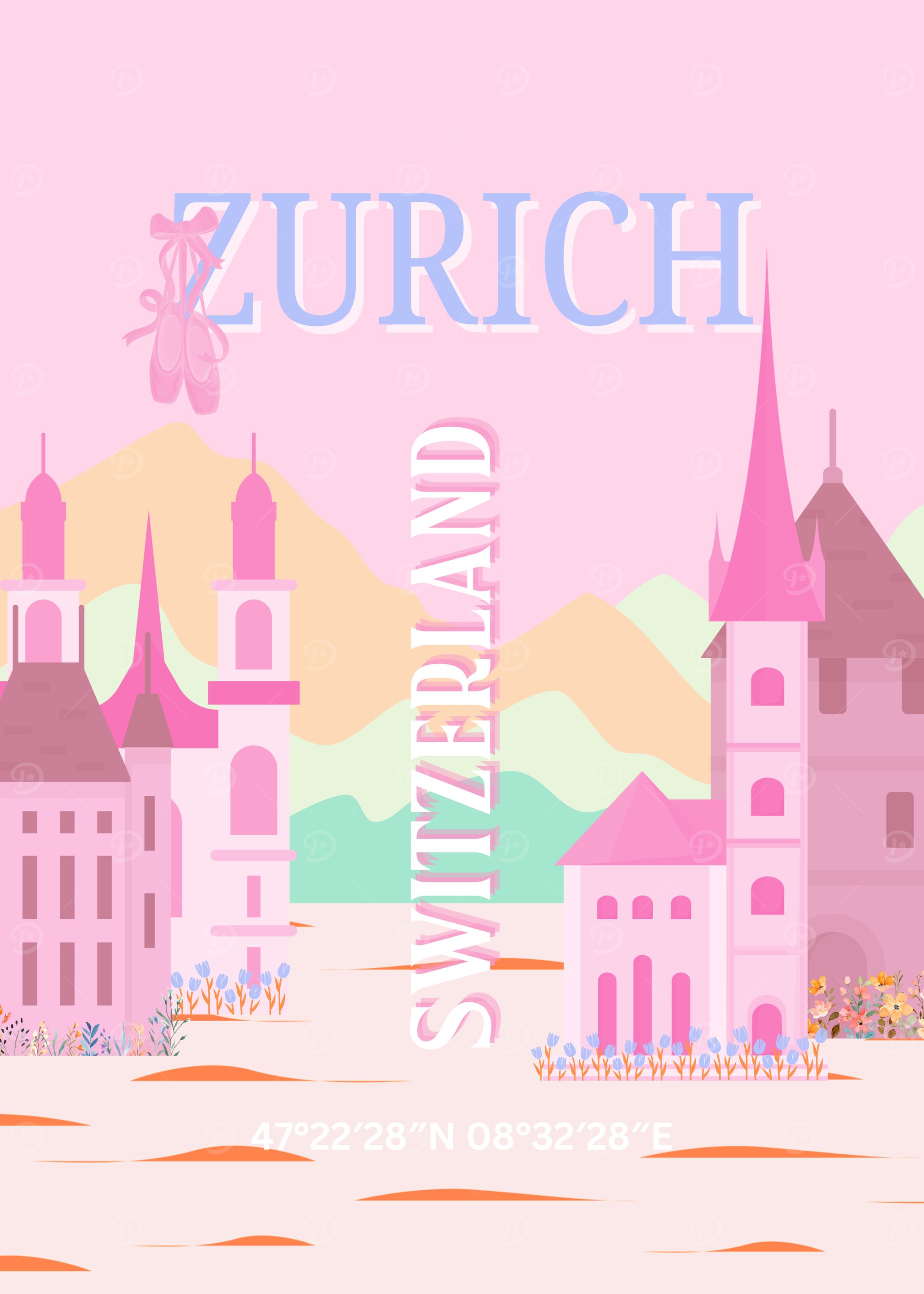 Zurich, Switzerland Illustration