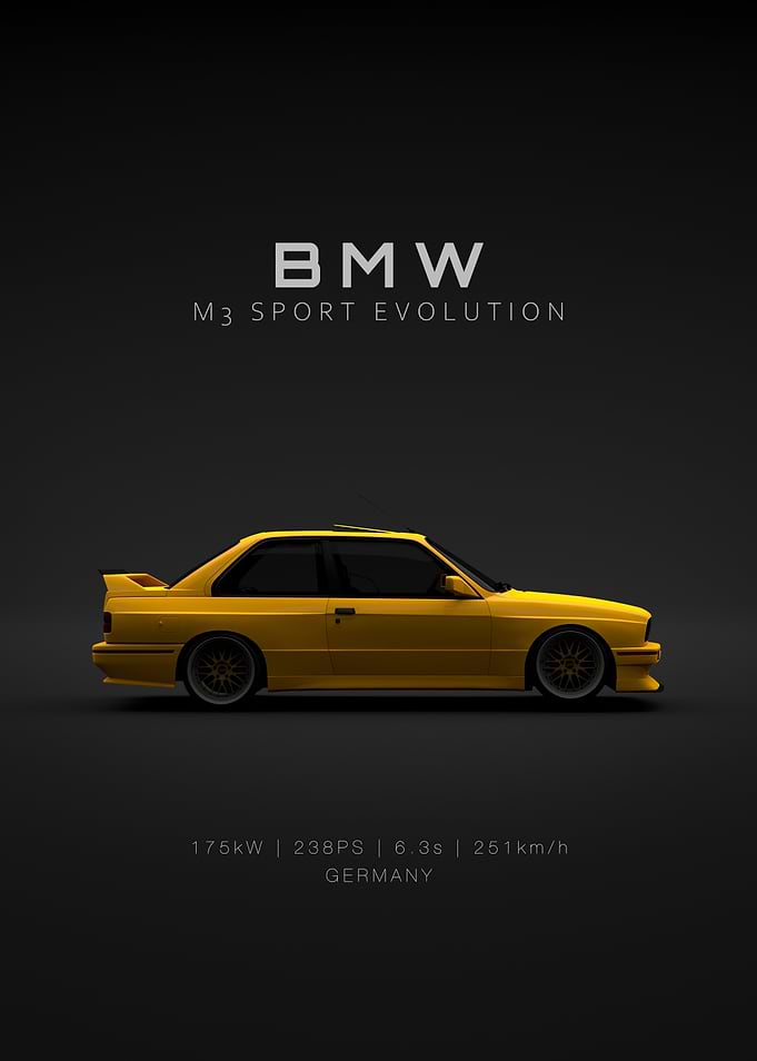 BMW M3 E30 Evo 3 Yellow - Specs