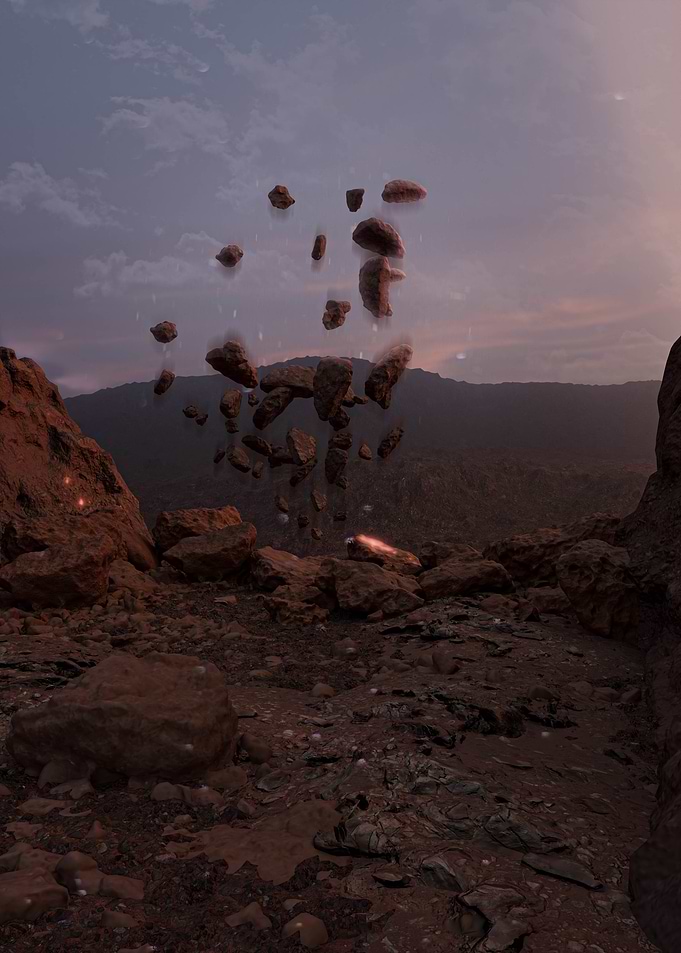 Floating Rocks in a Desert