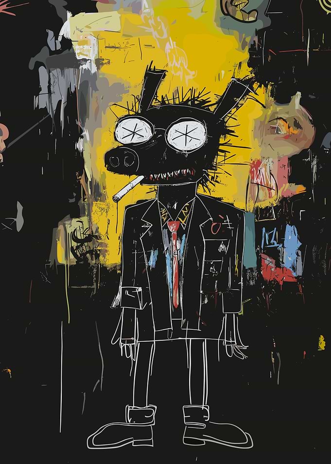Rat Figure in Suit with Cigarette