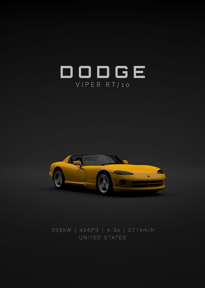 Front Dodge Viper RT-10 Yellow Specs