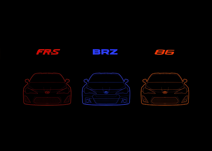 FR-S, BRZ, 86 Car Silhouettes