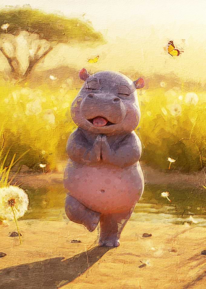 Yoga Hippo in Nature