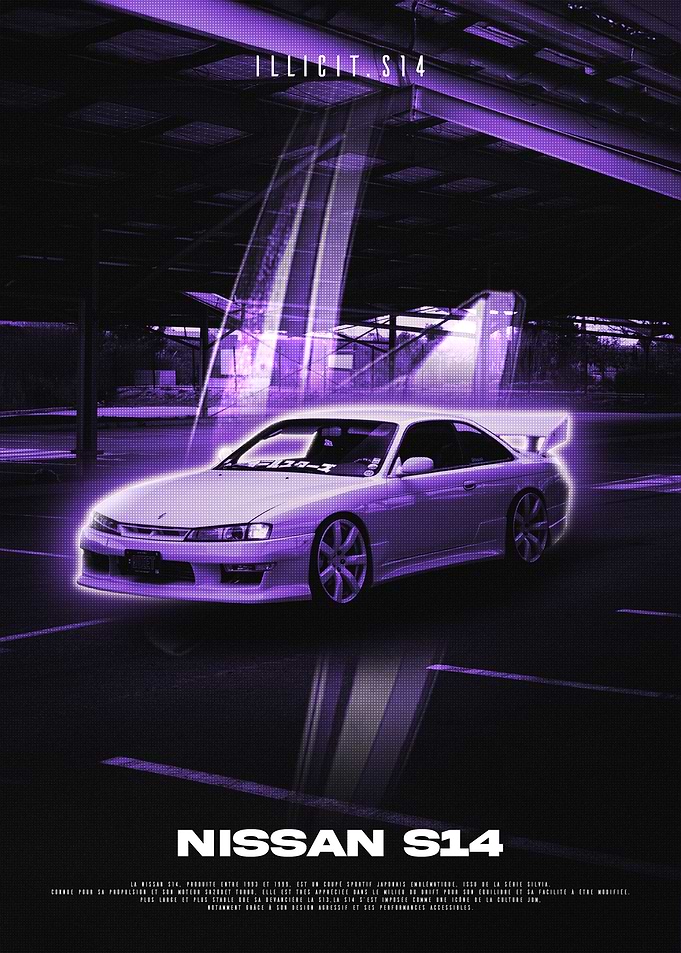 Nissan S14 Purple Poster