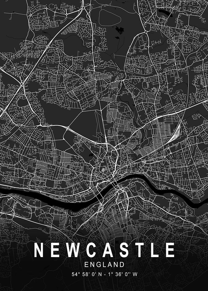 Newcastle Dark Map