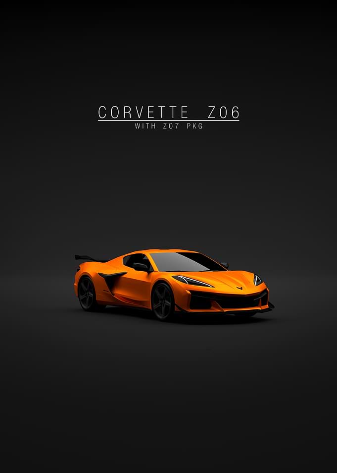 Front Corvette C8 Z06 Z07 2023 - Orange