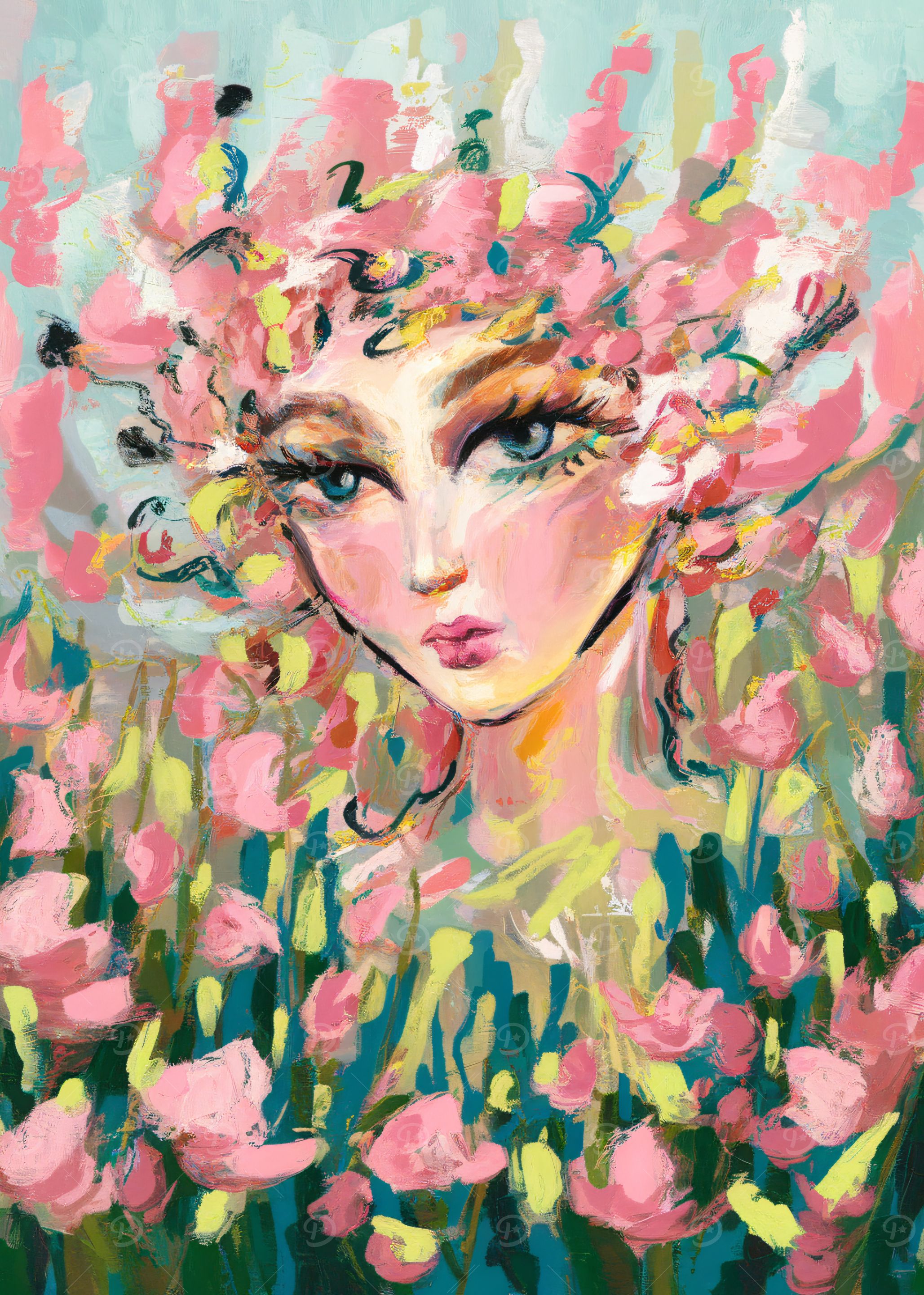 Floral Woman Portrait