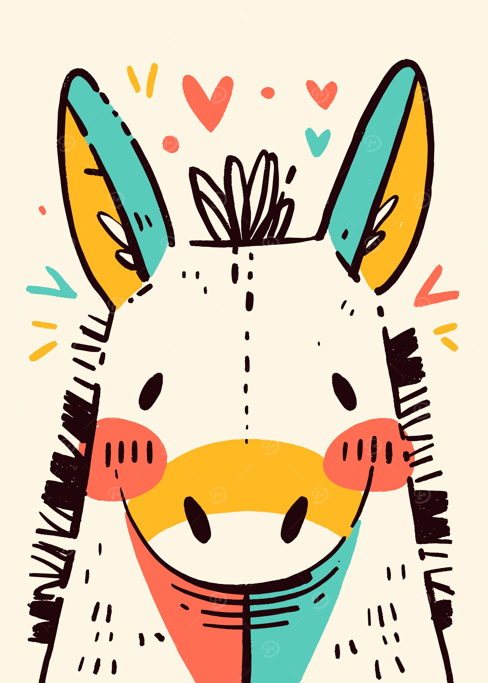 Cute Donkey Illustration