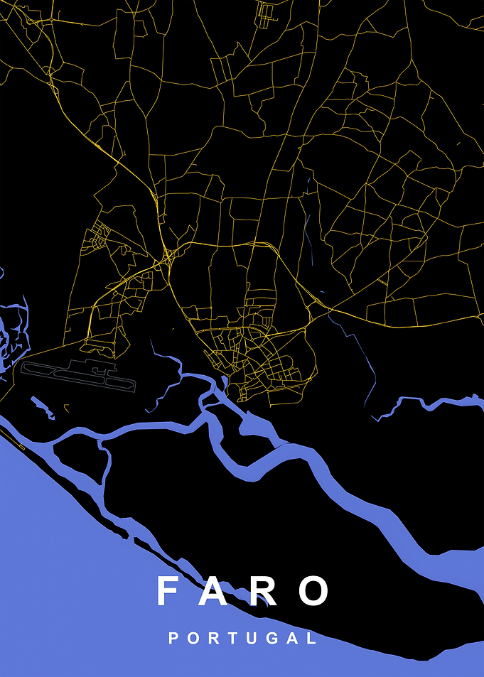 Faro City Map, Portugal