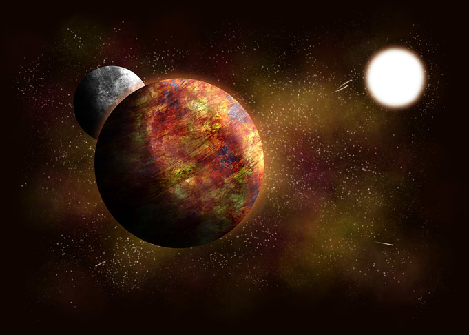 Rusty Planet in Space