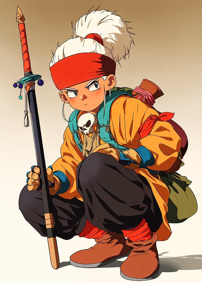 Anime Warrior with Staff