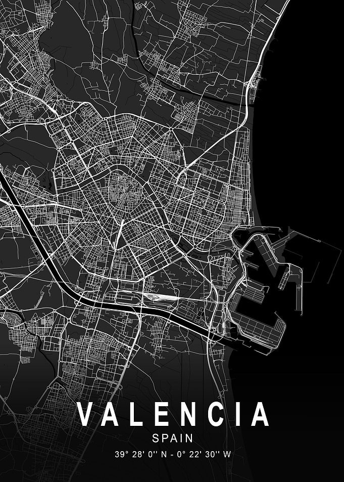 Valencia Dark Map