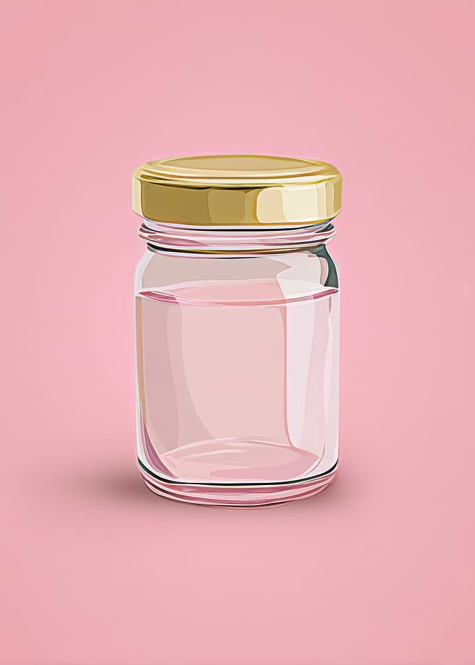 Glass Jar with Gold Lid