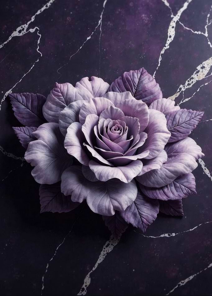Purple Rose on Marble