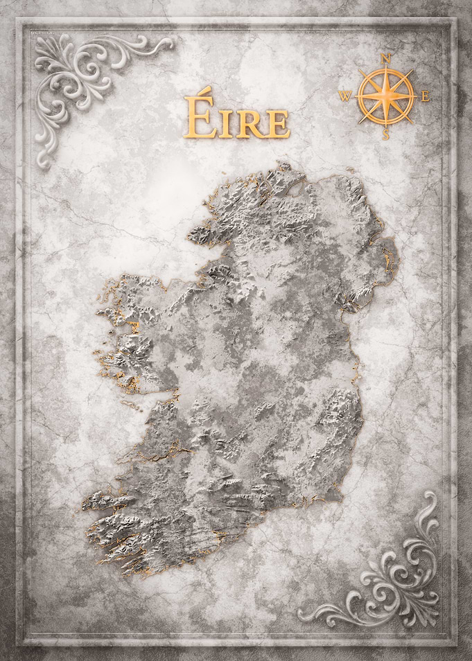 Ireland Map - Bright