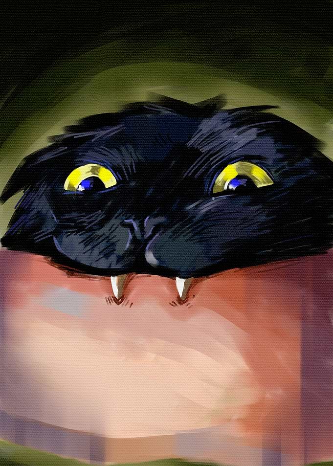 Black Cat with Fangs
