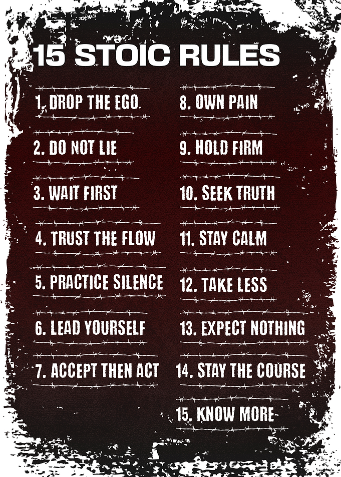 15 Stoic Rules Poster