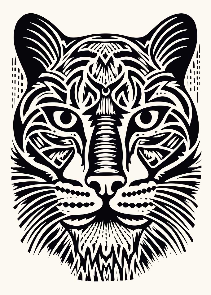 Ocelot Head Illustration