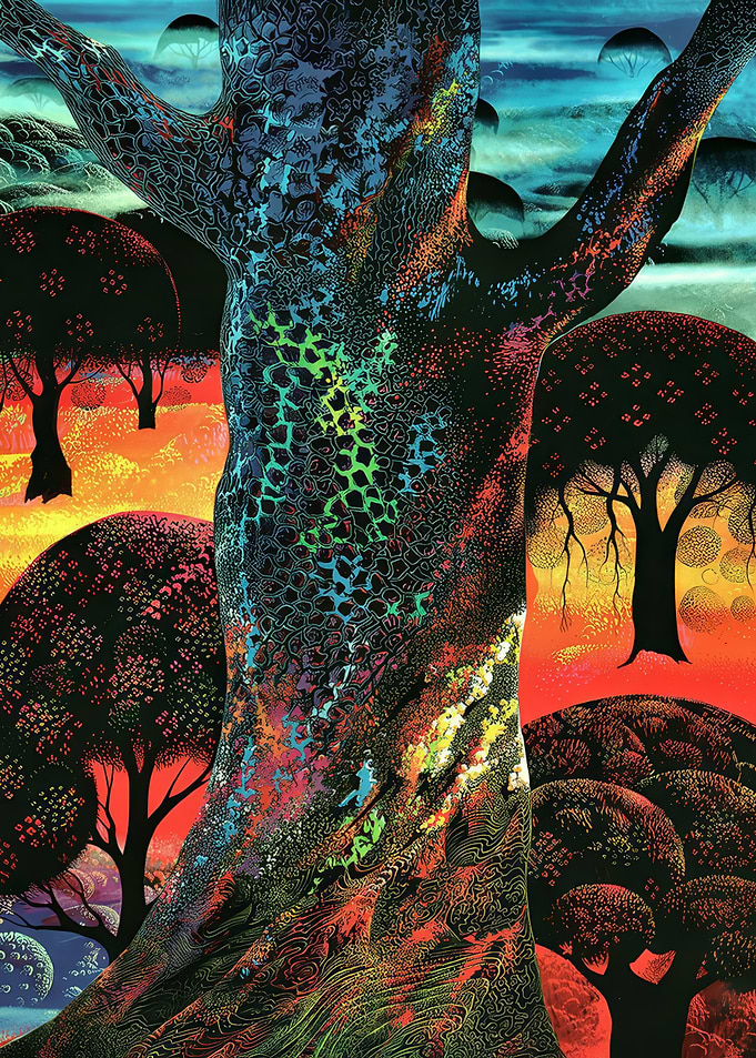 Psychedelic Forest Painting