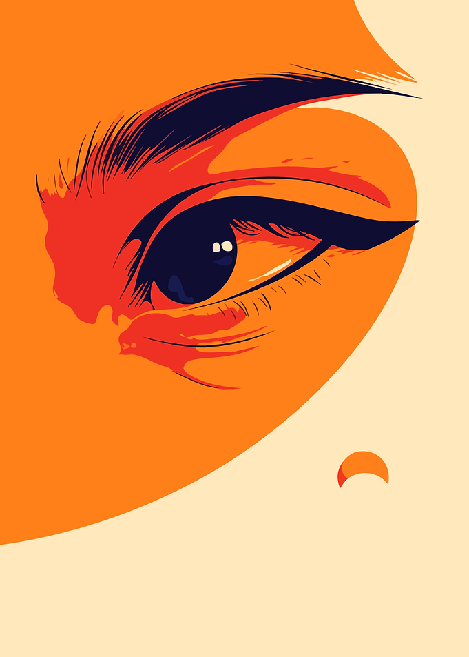 Close-up Eye Surreal Abstract Minimalist Art Illustration
