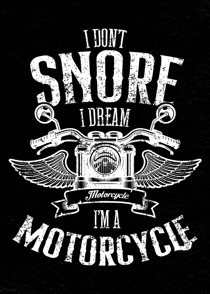 Motorcycle Snoring Funny Poster